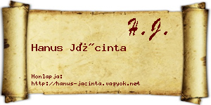 Hanus Jácinta névjegykártya